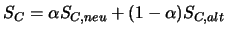 $\displaystyle S_C = \alpha S_{C,neu} + (1 - \alpha ) S_{C, alt}$