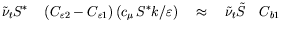 $\displaystyle \tilde \nu_t S^* \quad \left( C_{\varepsilon 2} - C_{\varepsilon ...
...mu \, S^*k/\varepsilon )
\quad \approx \quad \tilde \nu_t \tilde S \quad C_{b1}$