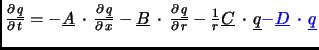$\frac{\partial  \underline q}{\partial  t} = - \underline A  \cdot  \frac{\...
...  \cdot  \underline q \textcolor{blue}{- \underline D  \cdot  \underline q}$