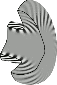 Here stands a picture about 'Instantaneous pressure contours of the acoustic mode 
                 propagation and radiation'