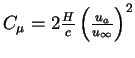 $C_{\mu}=2 \frac{H}{c} \left( \frac{u_a}{u_\infty} \right)^2$
