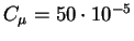 $C_{\mu}=50 \cdot 10^{-5}$