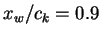 $x_w/c_k=0.9$